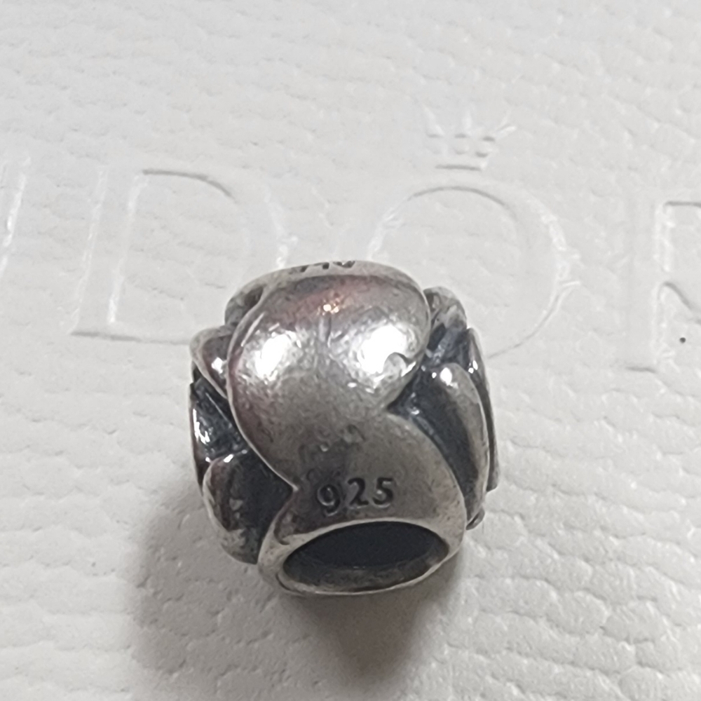 Pandora Rose Bud Flower Charm Retired View 6